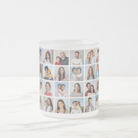 Creëer Uw eigen 32 fotocollage Matglas Koffiemok (Center)