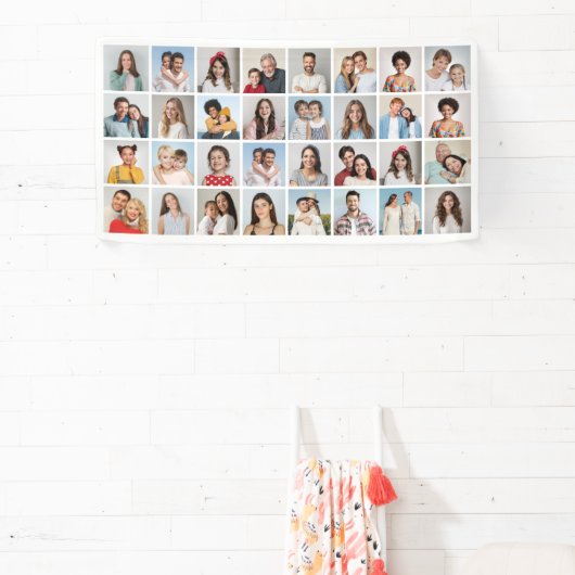 Creëer Uw eigen 32 fotocollage Spandoek (Insitu)