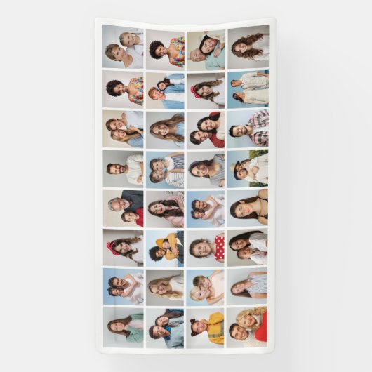 Creëer Uw eigen 32 fotocollage Spandoek (Verticaal)
