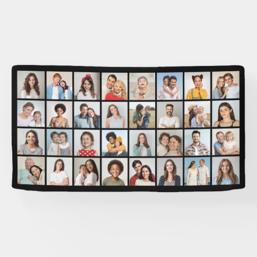 Creëer Uw eigen 32 fotocollage Spandoek (Horizontaal)