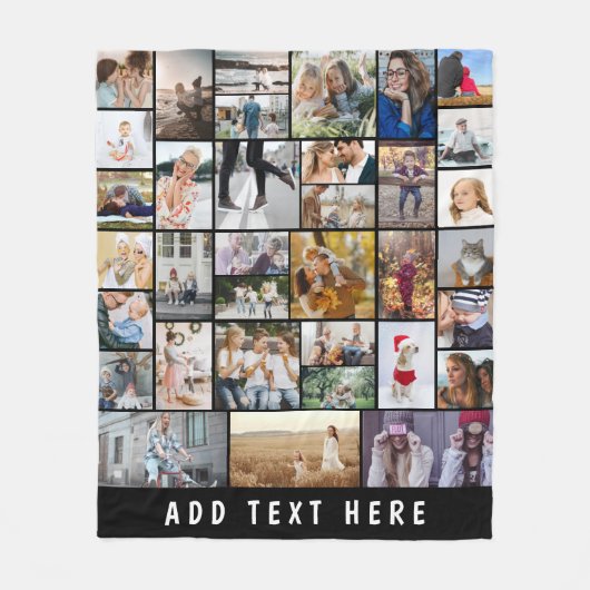 Creëer Uw eigen 35 Fotocollage Fleece Blanket (Voorkant)