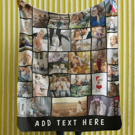 Creëer Uw eigen 35 Fotocollage Fleece Blanket Deken