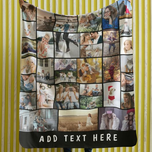 Creëer Uw eigen 35 Fotocollage Fleece Blanket Deken
