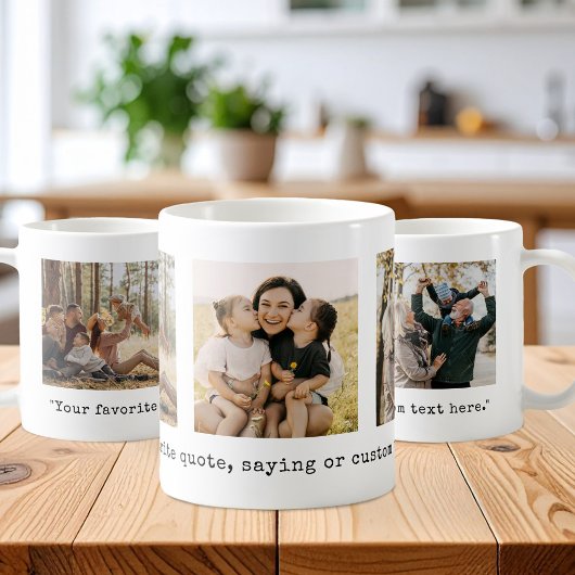 Creëer uw eigen 3 foto aangepaste offerte koffiemok