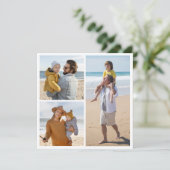 Creëer Uw Eigen 3 Foto Collage Flat Wenskaart Kaart (Staand voorkant)