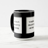 Creëer-Uw-Eigen 3-Foto Klassieke KoffieMok (zwart) Mok (Voorkant links)
