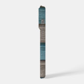 Creëer Uw eigen 3 fotocollage blauw grijs iPhone Hoesje (Linkerkant)