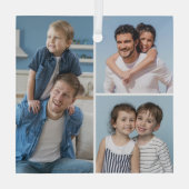 Creëer Uw eigen 3 Fotocollage Glas Ornament (Achterkant)