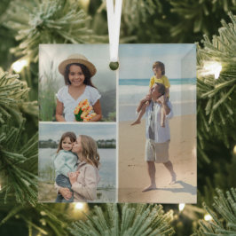 Creëer Uw eigen 3 Fotocollage Glas Ornament