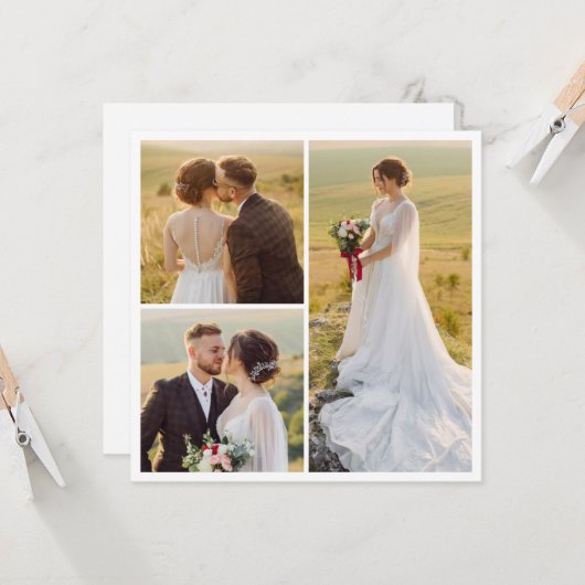 Creëer Uw eigen 3 Fotocollage Kaart (Voorkant / Achterkant in situ)