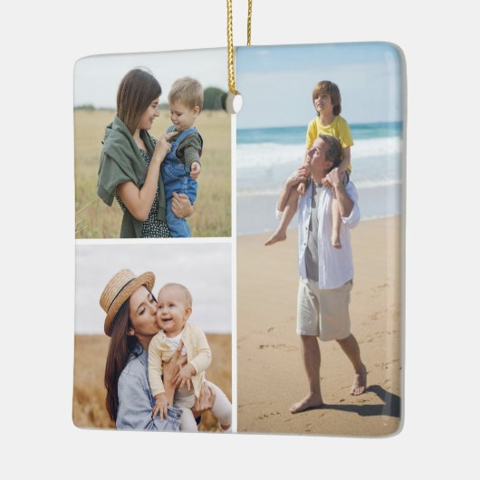 Creëer Uw eigen 3 Fotocollage Keramisch Ornament (Links)