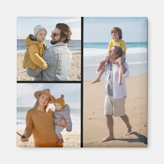 Creëer Uw eigen 3 Fotocollage Magneet (Voorkant)