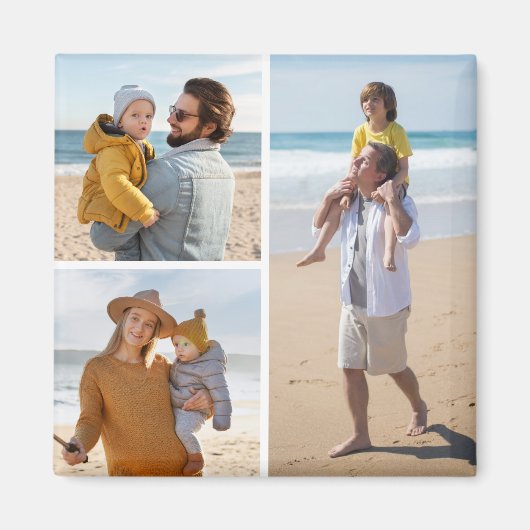 Creëer Uw eigen 3 Fotocollage Magneet (Voorkant)