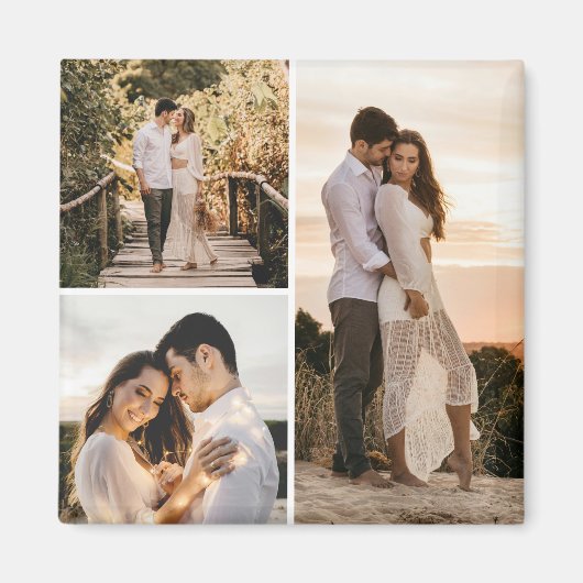 Creëer Uw eigen 3 Fotocollage Magneet (Voorkant)