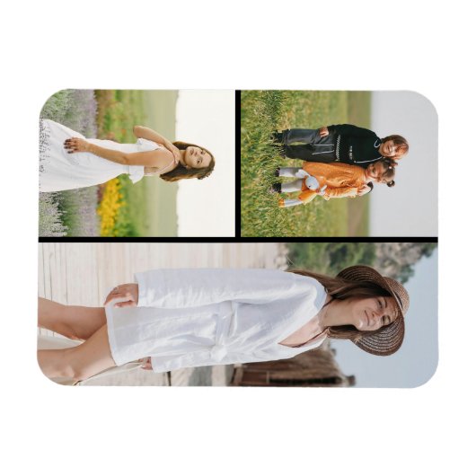 Creëer Uw eigen 3 Fotocollage Magneet (Horizontaal)