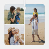 Creëer Uw eigen 3 Fotocollage Metalen Ornament (Achterkant)