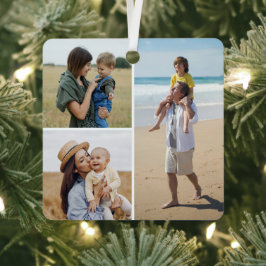Creëer Uw eigen 3 Fotocollage Metalen Ornament