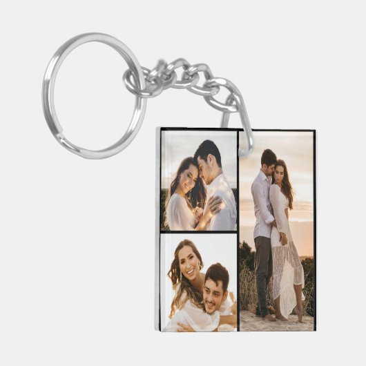 Creëer Uw eigen 3 Fotocollage Sleutelhanger (Voorkant Links)