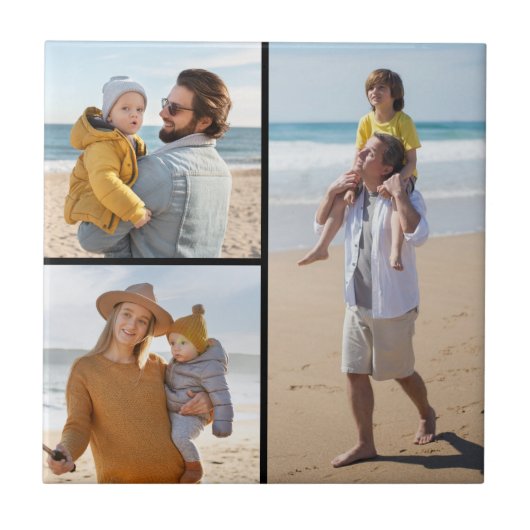 Creëer Uw eigen 3 Fotocollage Tegeltje (Voorkant)