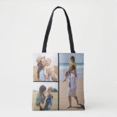 Creëer Uw eigen 3 Fotocollage Tote Bag (Voorkant)