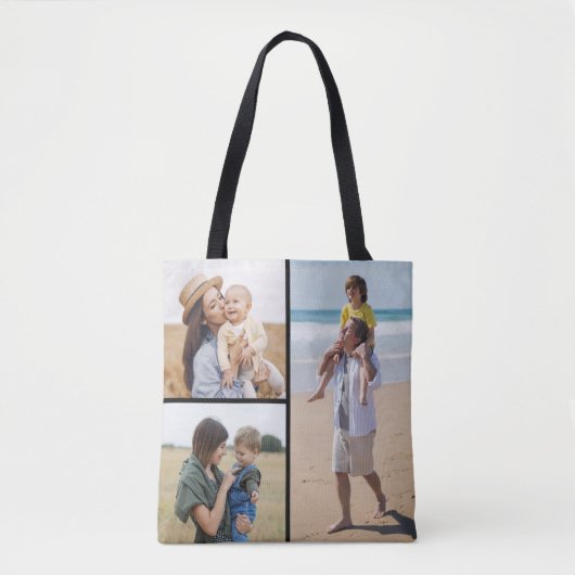 Creëer Uw eigen 3 Fotocollage Tote Bag (Voorkant)