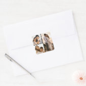 Creëer Uw eigen 3 Fotocollage Vierkante Sticker (Envelop)
