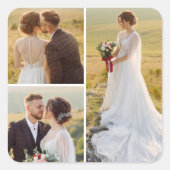 Creëer Uw eigen 3 Fotocollage Vierkante Sticker (Voorkant)