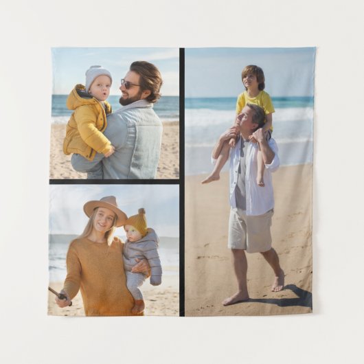 Creëer Uw eigen 3 Fotocollage Wandkleed (Voorkant)