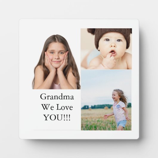 Creëer Uw eigen 3 fotocollage | Wij houden van oma Fotoplaat (Voorkant)