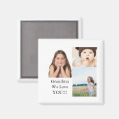 Creëer Uw eigen 3 fotocollage | Wij houden van oma Magneet (Voorkant / Achterkant)