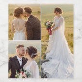 Creëer Uw eigen 3 Fotocollage Wijn Etiket (Enkel label)