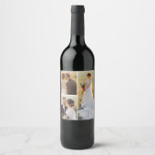 Creëer Uw eigen 3 Fotocollage Wijn Etiket (Voorkant)