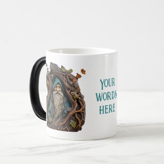 Creëer Uw eigen 3D Faux Bois Carved Tree Wizard Magische Mok (Voorkant links)