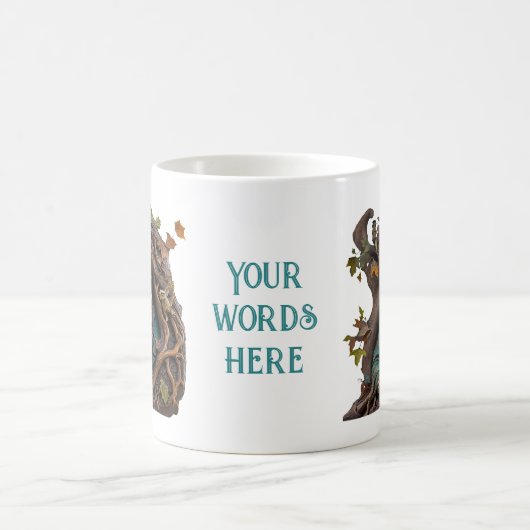 Creëer Uw eigen 3D Faux Bois Carved Tree Wizard Magische Mok (Center)