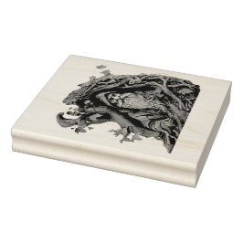 Creëer Uw eigen 3D Faux Bois Carved Tree Wizard Rubberstempel