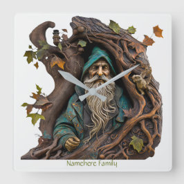 Creëer Uw eigen 3D Faux Bois Carved Tree Wizard Vierkante Klok