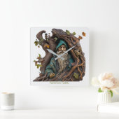 Creëer Uw eigen 3D Faux Bois Carved Tree Wizard Vierkante Klok (Huis)