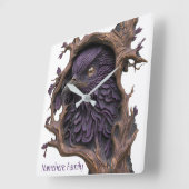 Creëer Uw Eigen 3D Faux Bois Gesneden Black Raven Vierkante Klok (Hoek)