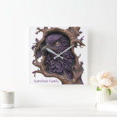 Creëer Uw Eigen 3D Faux Bois Gesneden Black Raven Vierkante Klok (Huis)