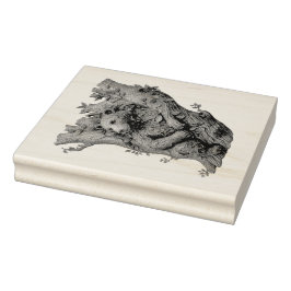 Creëer Uw Eigen 3D Faux Bois Gesneden Houten Beer Rubberstempel
