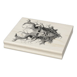 Creëer Uw Eigen 3D Faux Bois Gesneden Houten Faun Rubberstempel
