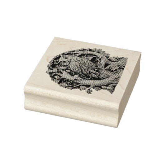 Creëer Uw Eigen 3D Faux Bois Gesneden Houten Uil Rubberstempel (Stempel)