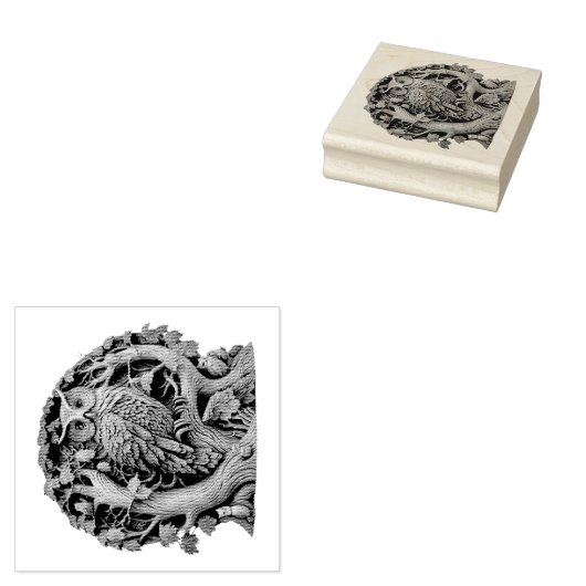 Creëer Uw Eigen 3D Faux Bois Gesneden Houten Uil Rubberstempel (Gestempeld)