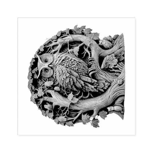 Creëer Uw Eigen 3D Faux Bois Gesneden Houten Uil Rubberstempel (Afrduk)