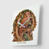 Creëer Uw Eigen 3D Faux Bois Gesneden Houten Uil Vierkante Klok (Hoek)