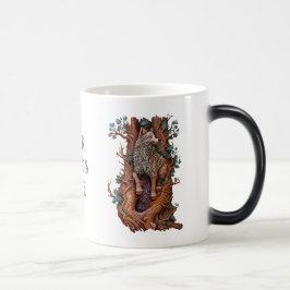 Creëer Uw Eigen 3D Faux Bois Gesneden Houten Wolf Magische Mok
