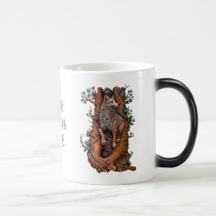 Creëer Uw Eigen 3D Faux Bois Gesneden Houten Wolf Magische Mok