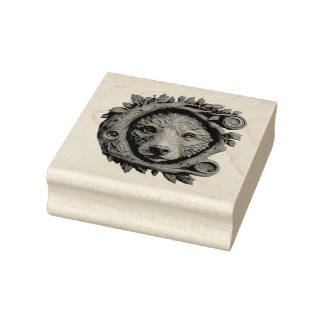 Creëer Uw eigen 3D Faux Bois Golden Carved Beer Rubberstempel