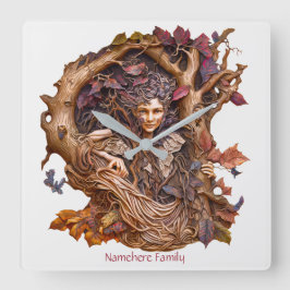 Creëer Uw eigen 3D Faux Bois Tree Lady Dryad Vierkante Klok
