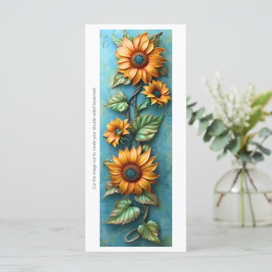 Creëer Uw eigen 3D Metallic Zonnebloemen Bladwijze (Staand voorkant)